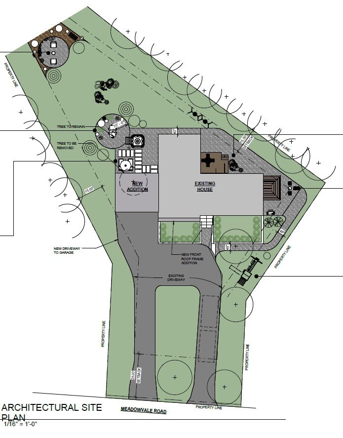 Architectural site plan for 1A Meadowvale Road