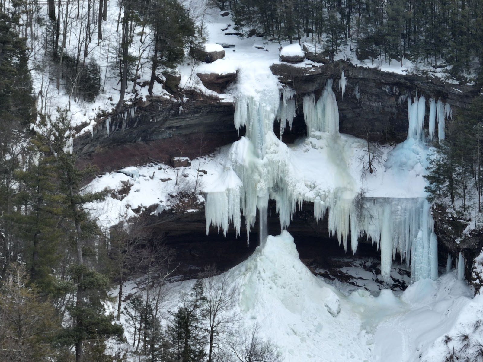 Kaaterskill Falls frozen in ice