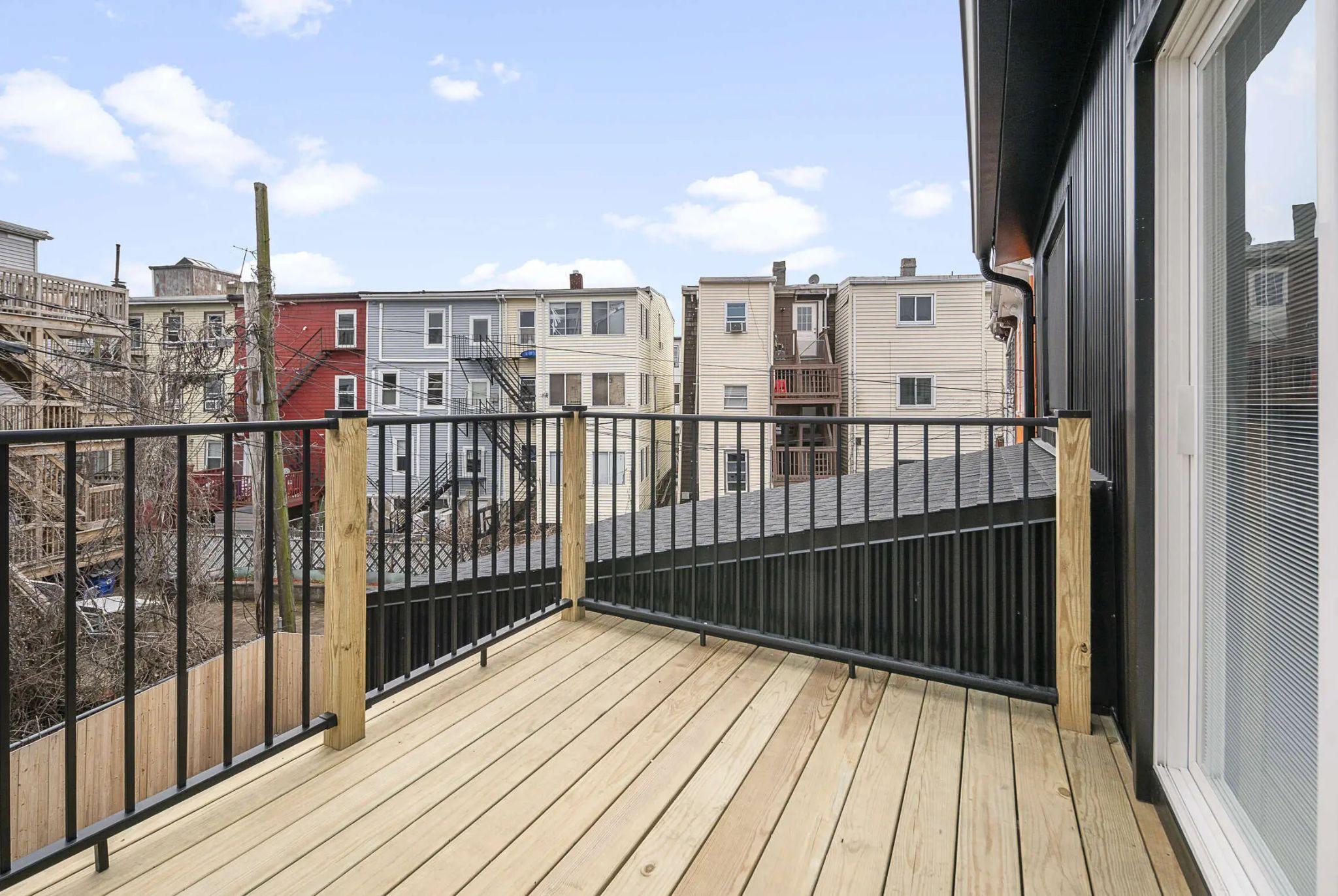 Private deck looking over the neighboring roofs