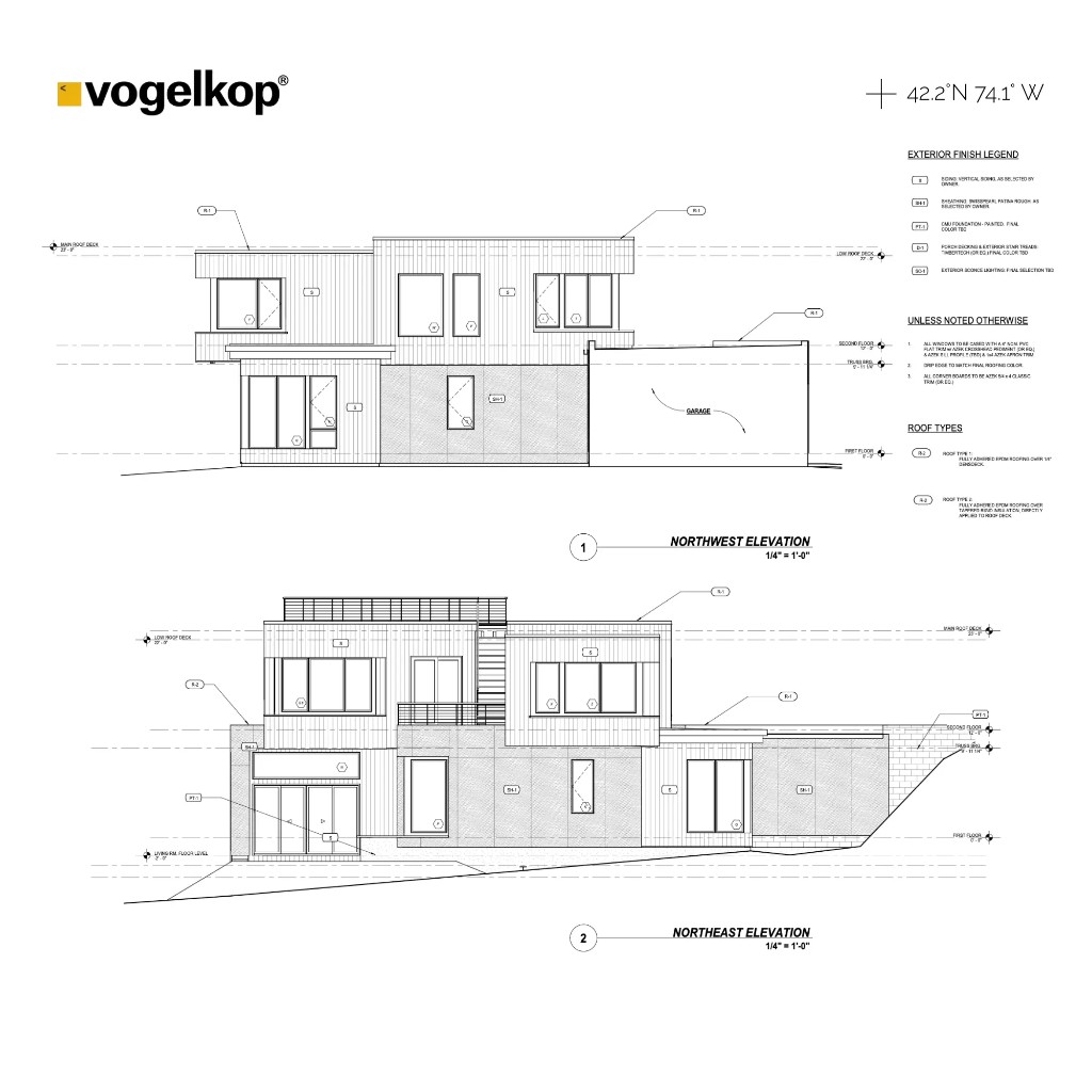 Northwest and northeast elevations