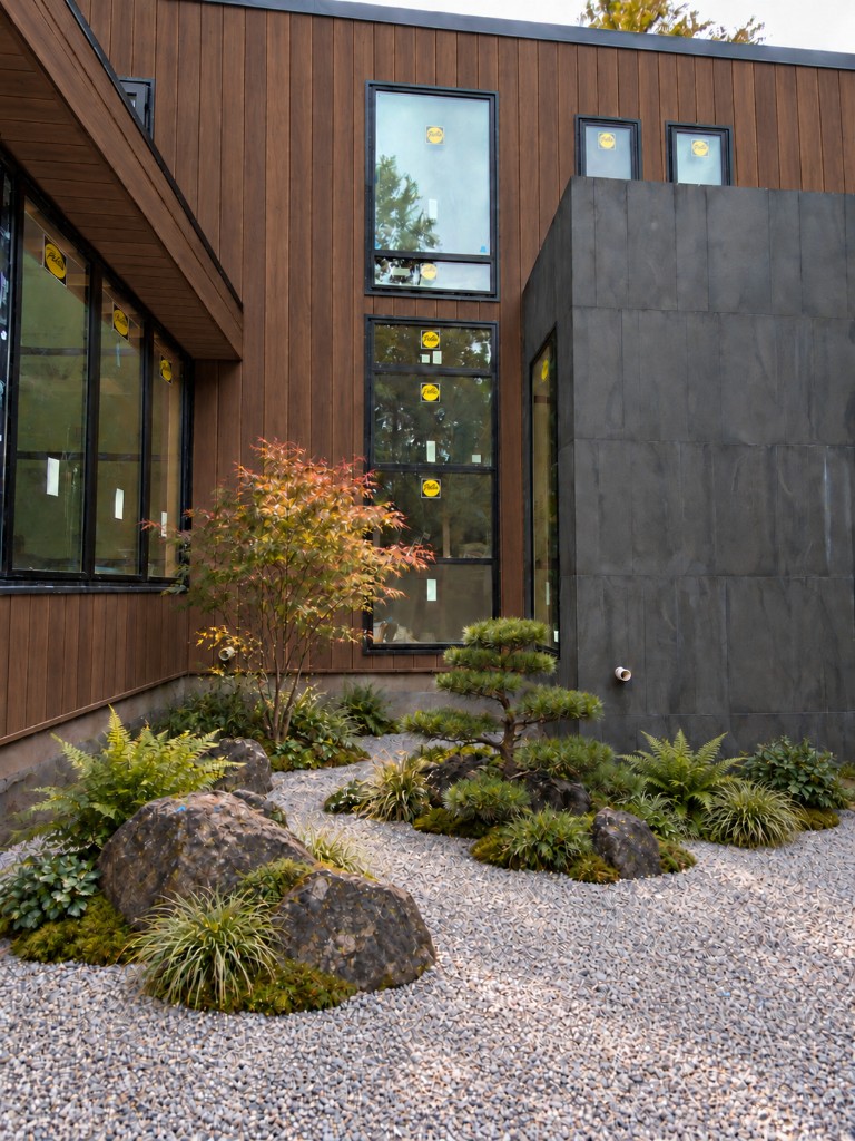 Courtyard garden among the pines