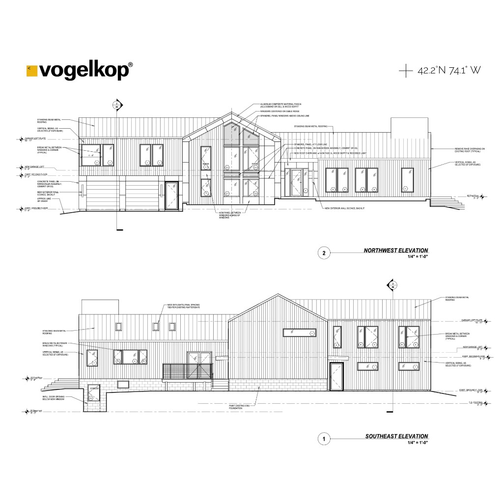 Northwest and southeast elevation drawings for 1A Meadowvale Road