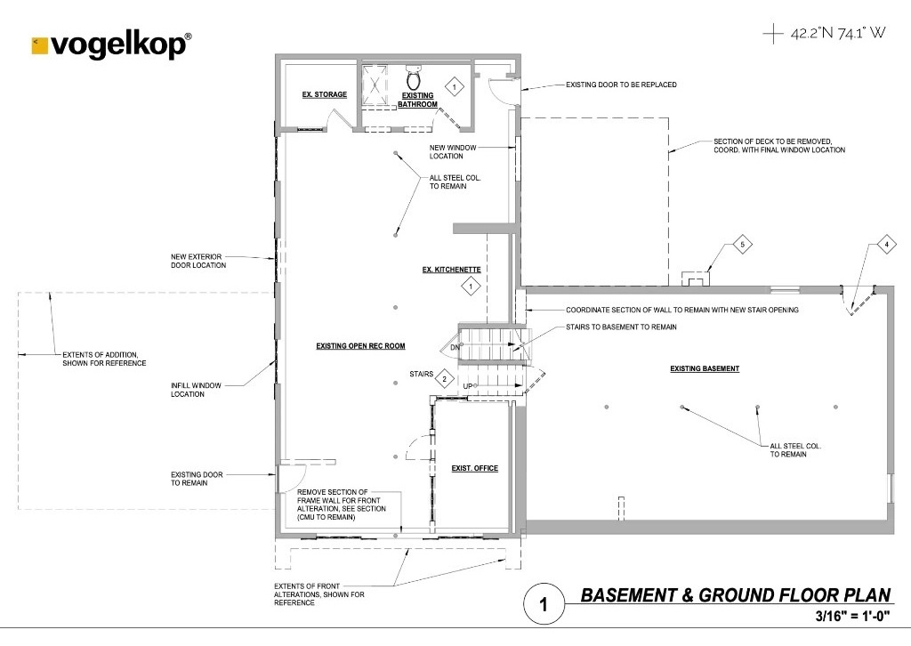 Basement and ground floor plan for 1A Meadowvale Road