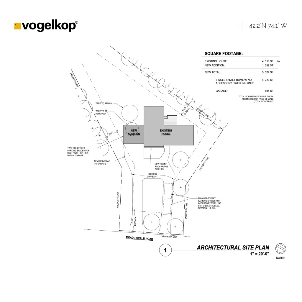 Architectural site plan for 1A Meadowvale Road
